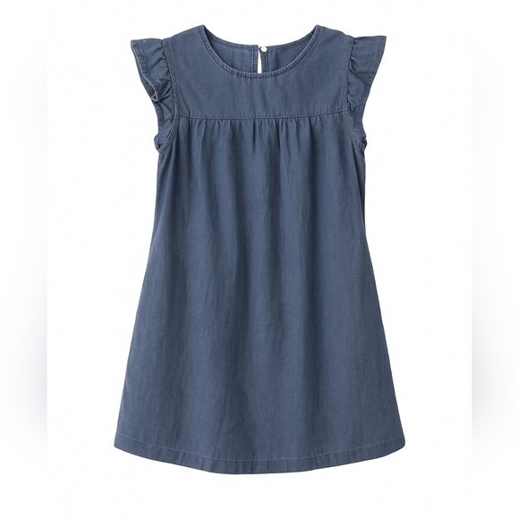 Artisan NY Chambray Denim Mini Dress Women’s Small Ruffle Sleeve Boho Casual Top - Picture 1 of 5